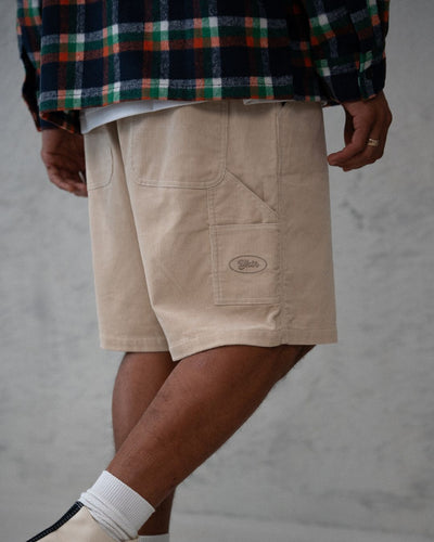 CORDUROY CARPENTER SHORT - CREAM