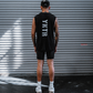 TEAM LOGO STENCIL TANK - BLACK