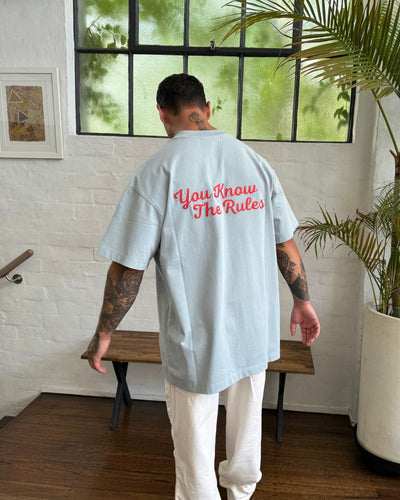 LINK CHAIN O/S TEE - SLATE