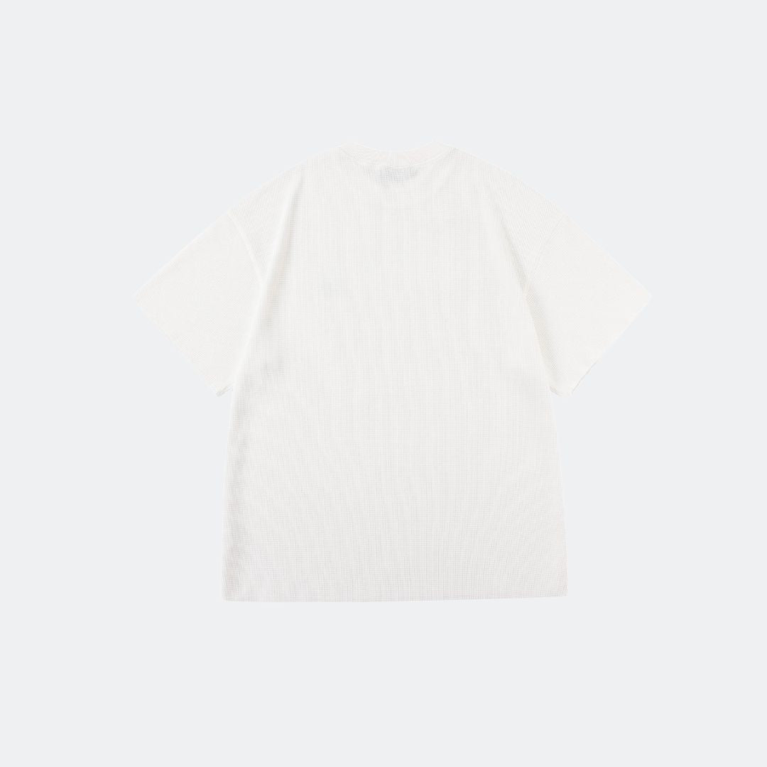 PREMIUM WAFFLE O/S TEE - WHITE