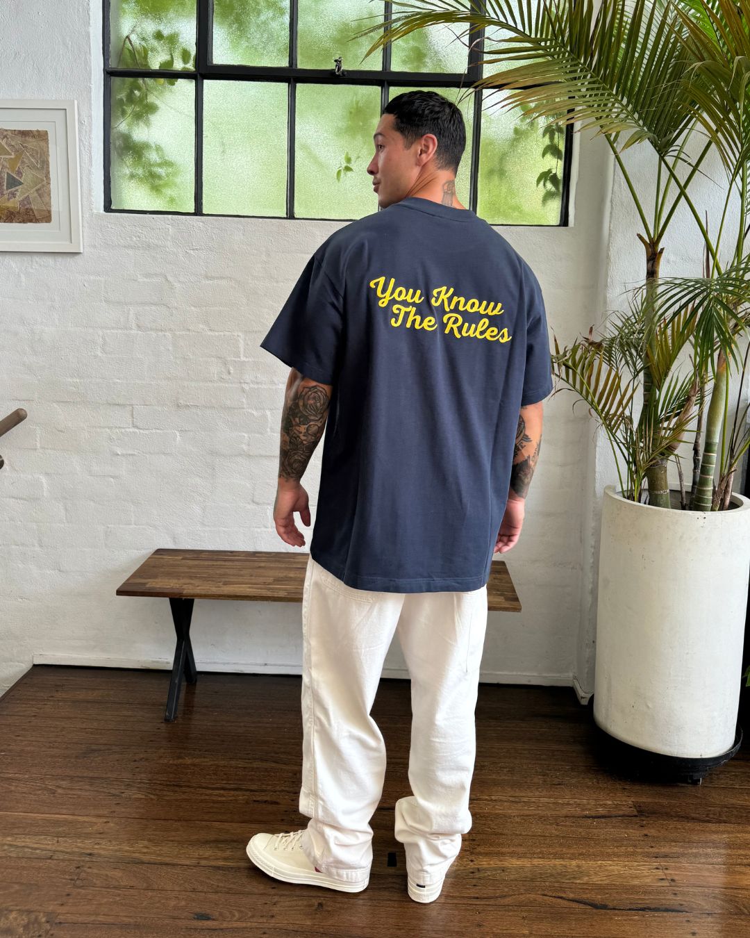 LINK CHAIN O/S TEE - NAVY