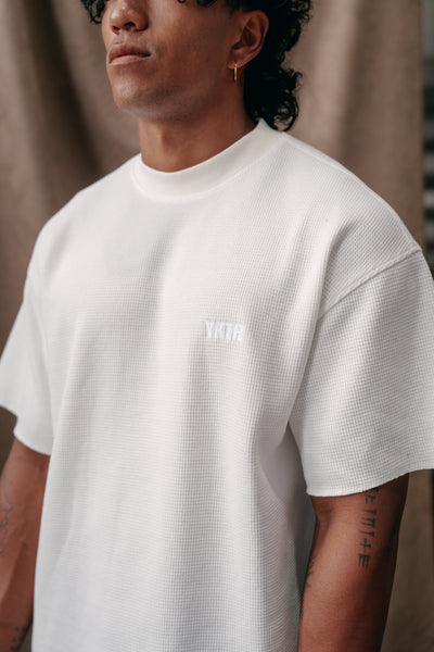 PREMIUM WAFFLE TEE - WHITE
