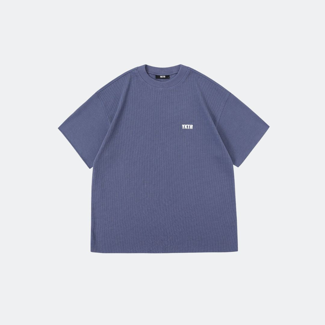 PREMIUM WAFFLE O/S TEE - BLUE