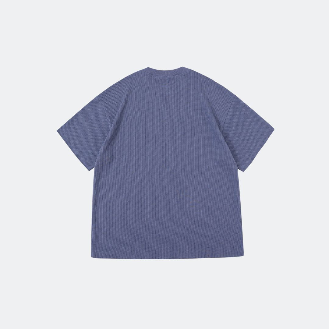 PREMIUM WAFFLE O/S TEE - BLUE