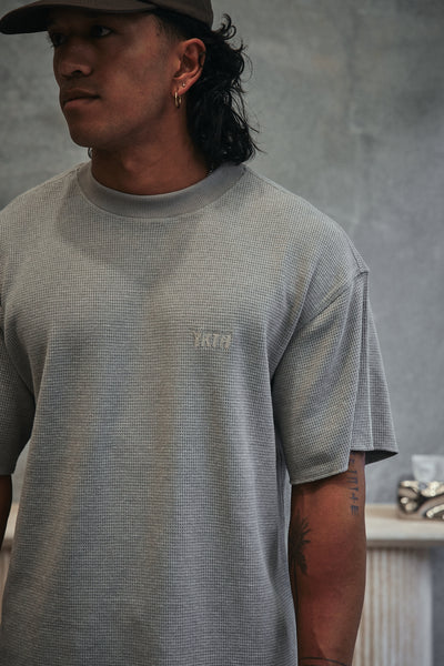PREMIUM WAFFLE O/S TEE - GREY