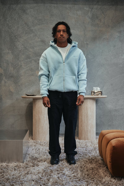 CHASE ZIPPER HOOD - CHALK BLUE