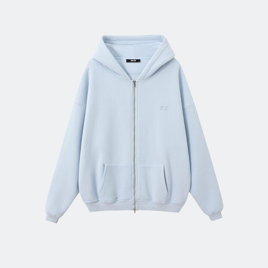 CHASE ZIPPER HOOD - CHALK BLUE