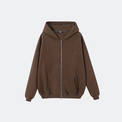 CHASE ZIPPER HOOD - CHOCOLATE