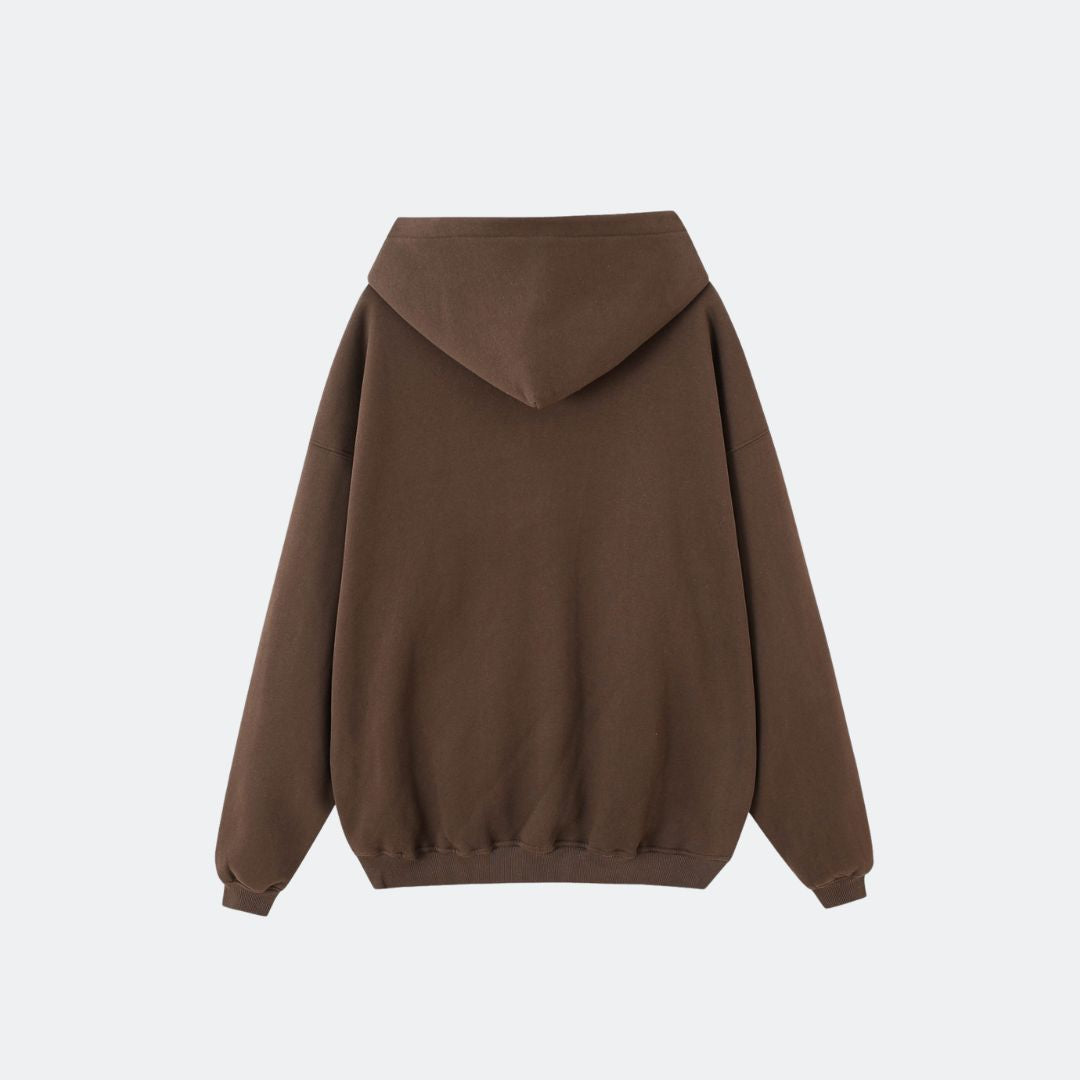 CHASE ZIPPER HOOD - CHOCOLATE