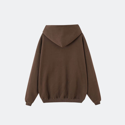 CHASE ZIPPER HOOD - CHOCOLATE