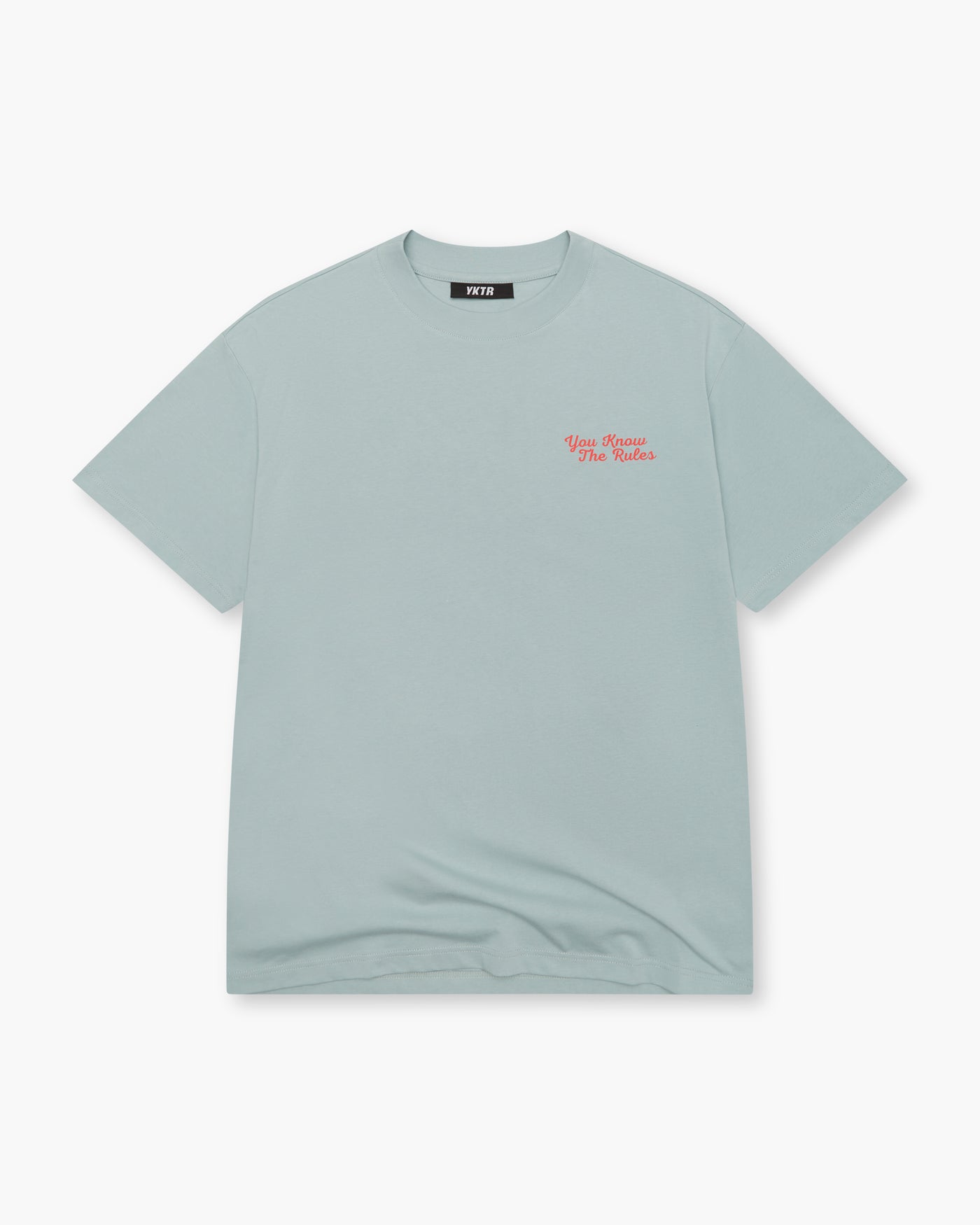 YKTR Link Chain Tee Slate red chain stitch embroidery oversize
