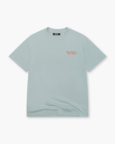 YKTR Link Chain Tee Slate red chain stitch embroidery oversize