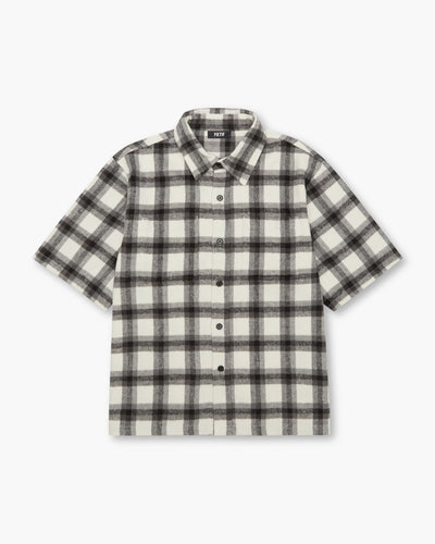 FLANO SHIRT SHORT SLEEVE - BLACK WHITE