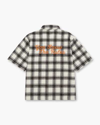 FLANO SHIRT SHORT SLEEVE - BLACK WHITE