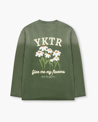 GIVE ME MY FLOWERS CREW - GREEN