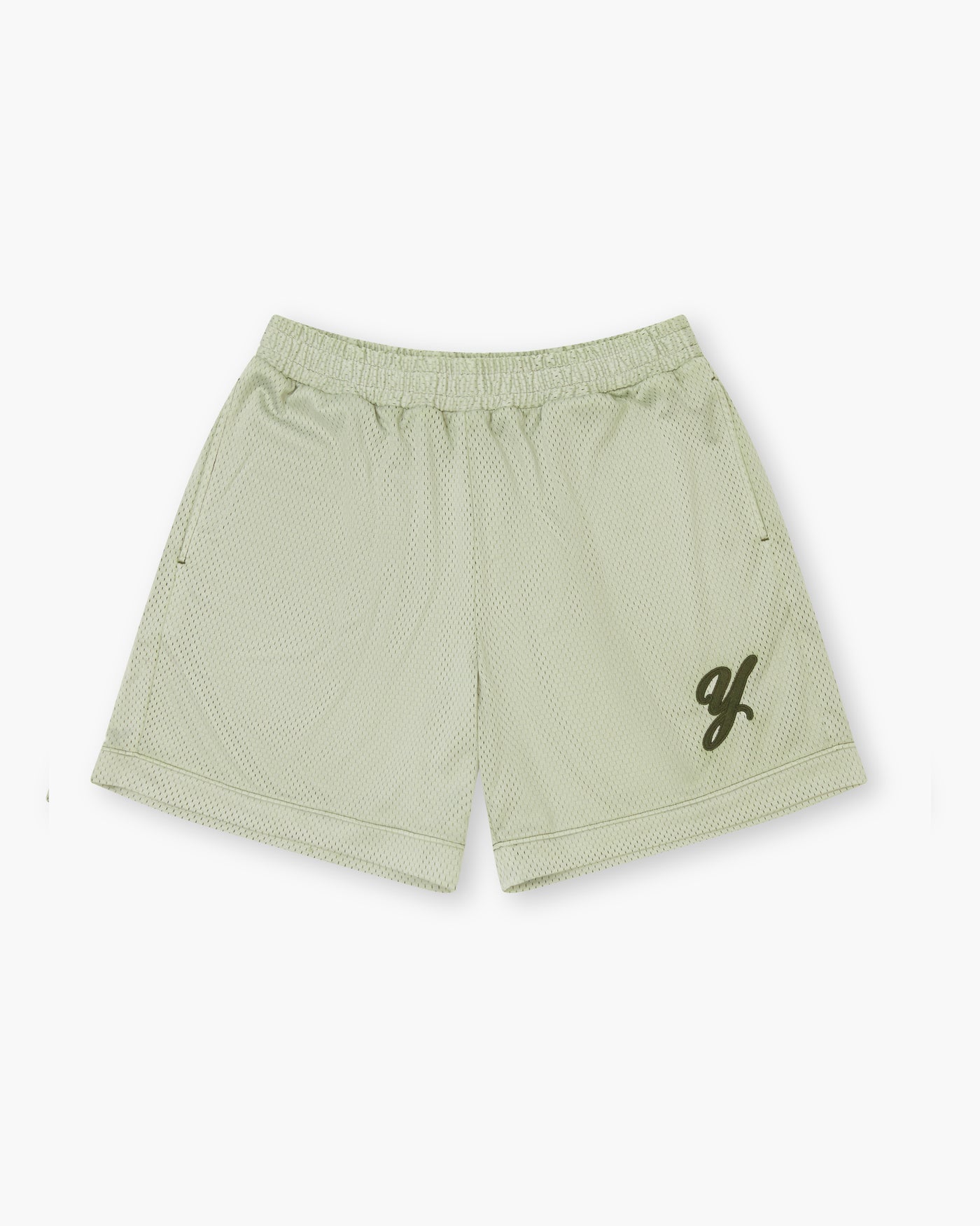 YKTR Kobe Short washed olive green Initial logo basketball comfy loungewear