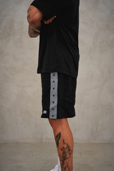 PINSTRIPE COZY SHORT - BLACK